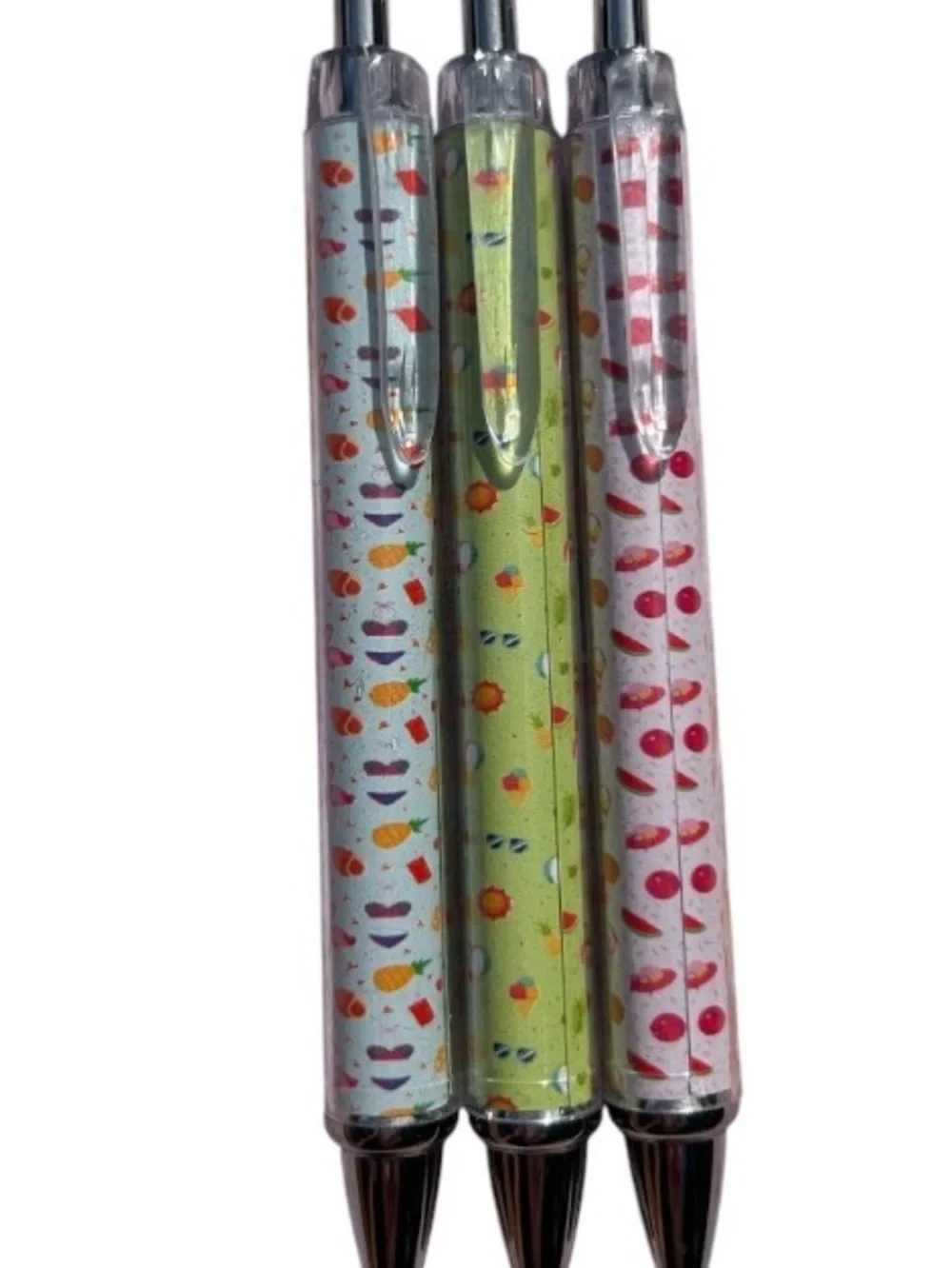Festive Confetti Ballpoint Pen Set - Pastel Blue, Pastel Green, Pastel Pink